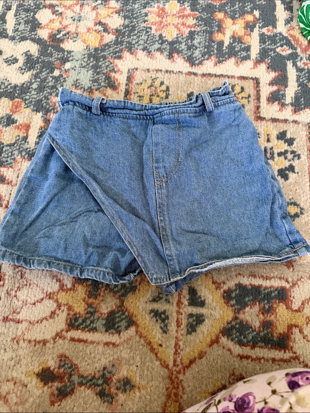 Girls Blue Denim Skort Shorts